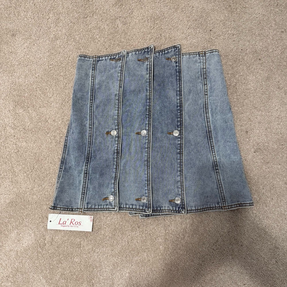 Blue Denim Mini Skirt